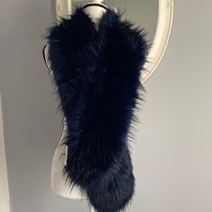 Fashion Apparel & Accessories Navy Fur Scarf